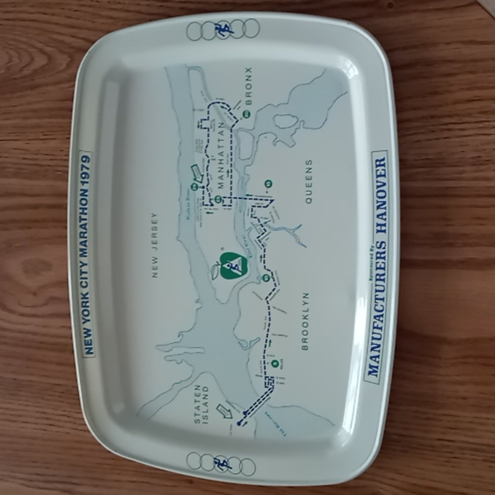 NYC MARATHON 1979 VINTAGE MANUFACTURERS HANOVER ALUMINUM TRAY